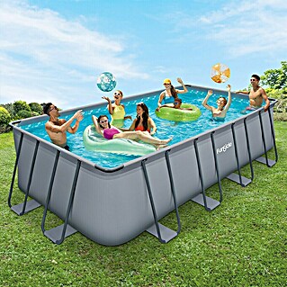 Funsicle Frame-Pool Oasis (L x B x H: 549 x 274 x 132 cm, Grau/Blau, 17.000 l)