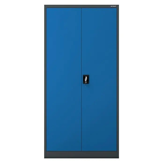 Jan Nowak Aktenschrank Jan - B x T x H: 90 x 40 x 185 cm, Anthrazit/Blau - Blauer Metallschrank mit zwei Türen und Schlüsselschloss, ideal für sichere Aufbewahrung.