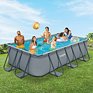 Funsicle Frame-Pool Oasis (L x B x H: 396 x 213 x 100 cm, Grau/Blau, 7.571 l)