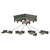 Keter Conjunto de muebles Elements (Número de personas máx.: 6, 7 pzs., Polipropileno, Verde/Madera) | BAUHAUS