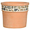 Pflanztopf Terracotta mit Stein-Dekorrand (Außenmaß (Ø x H): 48 x 40 cm, Naturmaterialien, Rund) | BAUHAUS