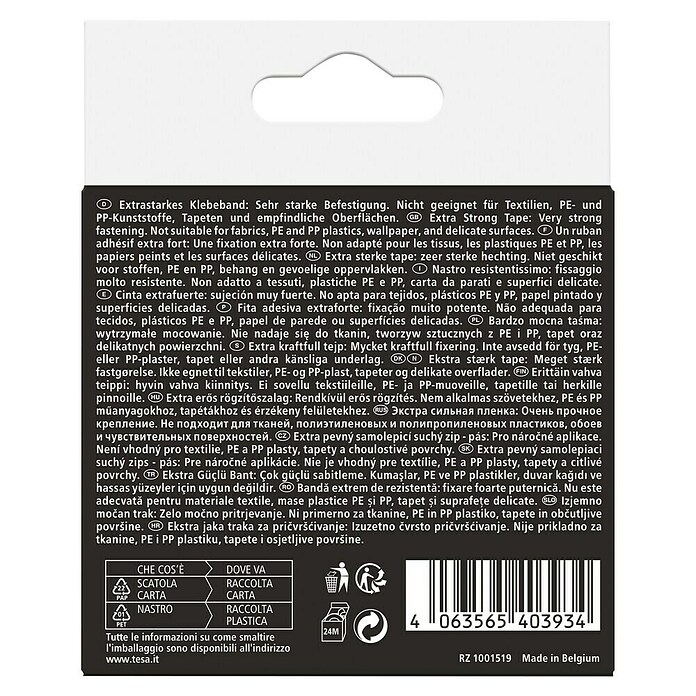 Tesa Ultra Power Klitten- en duffelstrips Lock Tape (l x b: 1 m x 25 mm, Zwart) | BAUHAUS