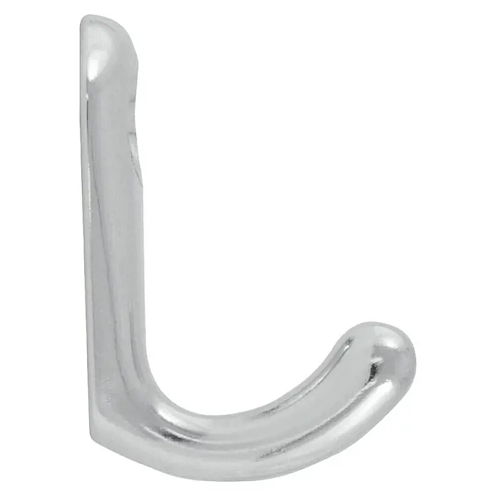 Walteco Garderobenhaken Prim - L x B x H: 30 x 12 x 21 mm, Gesamtstückzahl: 2 Stk., Verzinkt weiß - Polierter Chrom-Haken in J-Form.