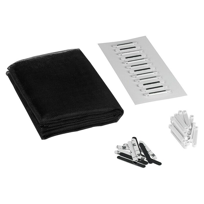 Easy Maxx Moskitonetz (B x H: 130 x 150 cm, Farbe Gewebe: Anthrazit, Einsatzbereich: Fenster)
