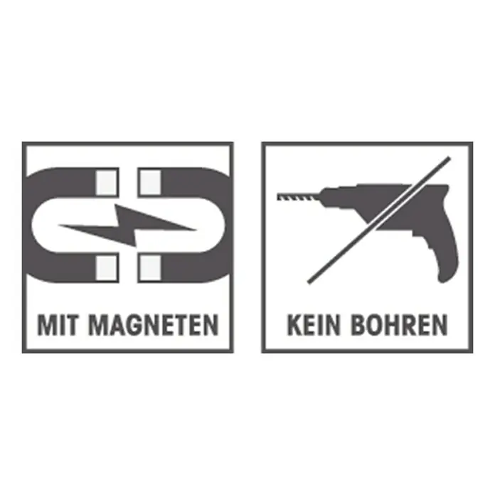 Easy Maxx Insektenschutz-Netz - B x H: 130 x 150 cm, Montage Insektengitter: Magnetisch anheften - Symbolbild für ein Produkt mit Magneten und der Anweisung, nicht zu bohren.