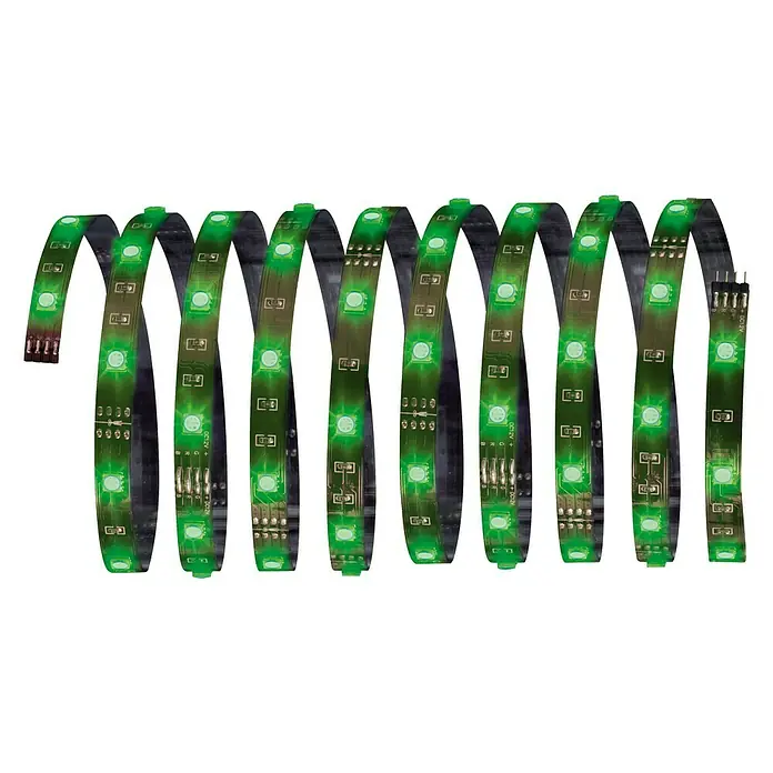 Paulmann LED-Band YourLED Eco RGB - Länge: 5 m, RGB, 36 W, 1.050 lm, 12 V - Eine LED-Lichterkette mit grünen LEDs. Diese Lichterkette ist auf einer Rolle aufgewickelt und bietet stimmungsvolle Beleuchtung.