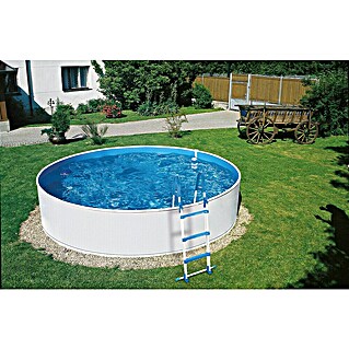 myPool Stahlwand-Pool New Splash (Ø x H: 355 x 90 cm, Weiß, 7 800 l)
