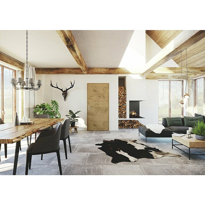 GetaDoor Lamineo Sobna vrata GLQ335  (750 x 2.000 mm, Smjer otvaranja: Lijevo, Svijetlo smeđa, Cjevasta iverica, CPL) | BAUHAUS