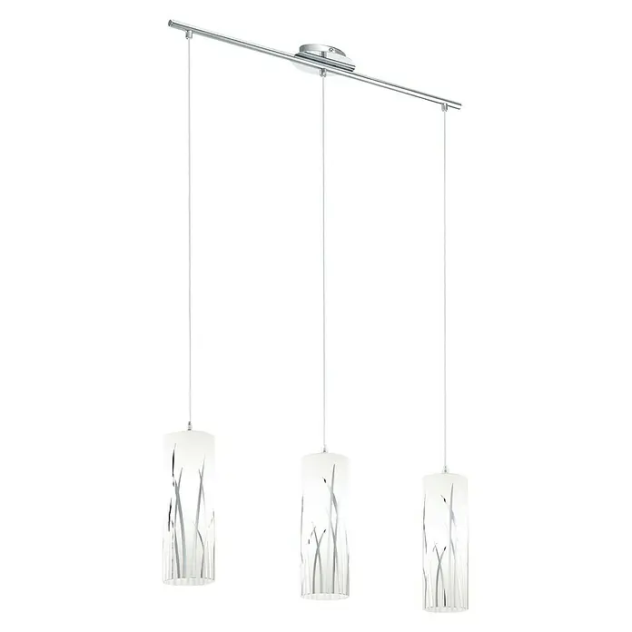Eglo Lámpara colgante Rivato - 180 W, L x An x Al: 70,5 x 9 x 110 cm, Cromo, E27 - Moderna lámpara colgante de tres luces con diseño elegante. Ideal para iluminación con estilo.
