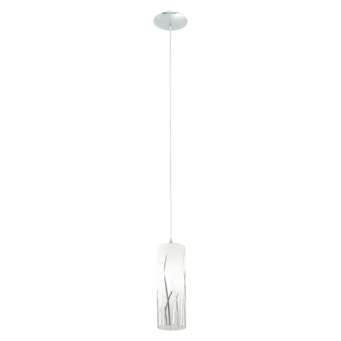 Eglo Lámpara colgante redonda Rivato - 60 W, Ø x Al: 9 x 110 cm, Cromo, E27 - Lámpara colgante moderna con pantalla cilíndrica y diseño elegante para una iluminación con estilo. Perfecta para salones y comedores.