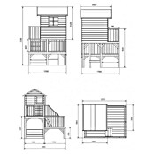 Spielhaus Tom 60 (L x B x H: 226,5 x 176 x 272 cm, Holz, Natur/Rot) | BAUHAUS