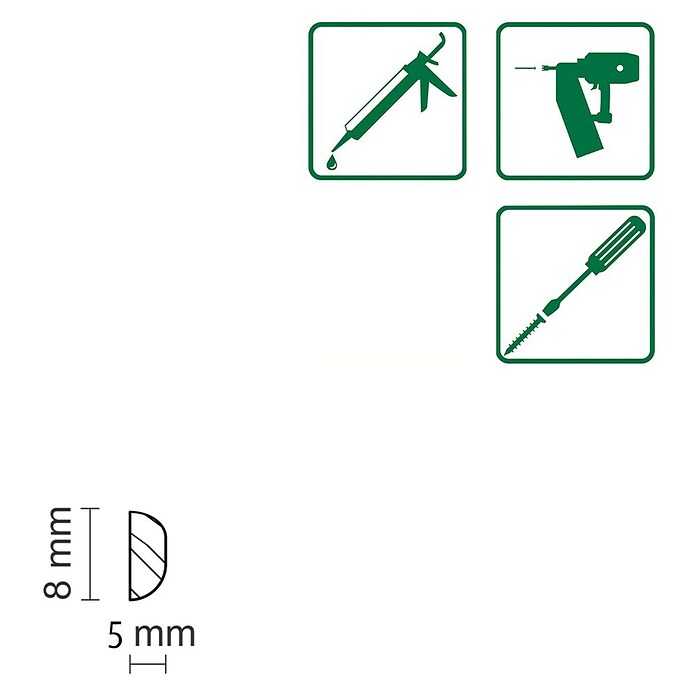 Profilleiste PR20 (950 x 5 x 8 mm, Buche) | BAUHAUS
