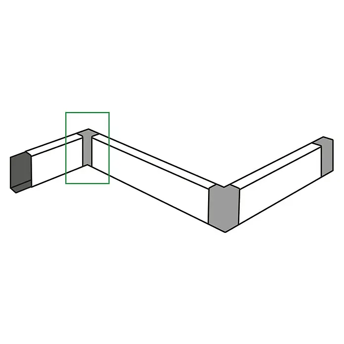 Profiles and more Innenecke FRA04 - Weiß, MDF, 2 Stk., Passend für: Rohrabdeckleiste FRA04 - Innenwinkel-Element für weiße Sockelleisten mit grauen Endkappen.