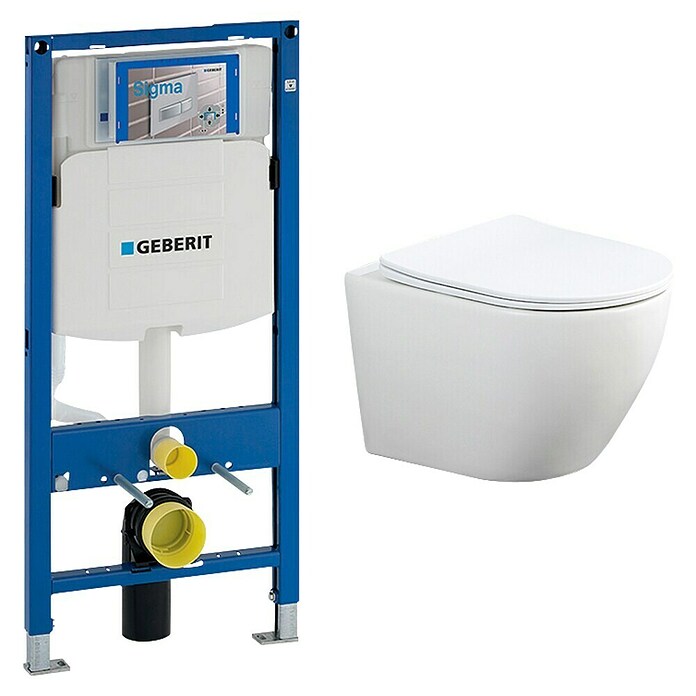Set WC suspendido UP320 Pisa (Sin borde de descarga, Blanco, 2 pzs.) | BAUHAUS
