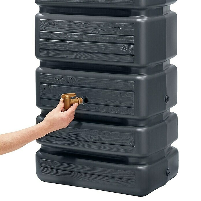 4rain Regenspeicher Slim Wood (350 l, Graphitgrau, 1 Stk.) | BAUHAUS