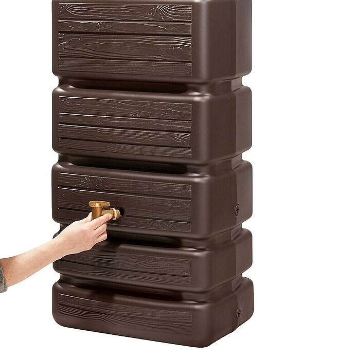 4rain Regenspeicher Slim Wood (350 l, Dunkelbraun, 1 Stk.) | BAUHAUS