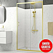 Aurlane Mampara de ducha frontal Factory (120 x 200 cm, Espesor de vidrio: 6 mm, Oro) | BAUHAUS