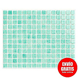 Malla mosaico Niebla punto silicona (31,6 x 39,6 cm, Verde Caribe, Brillante)