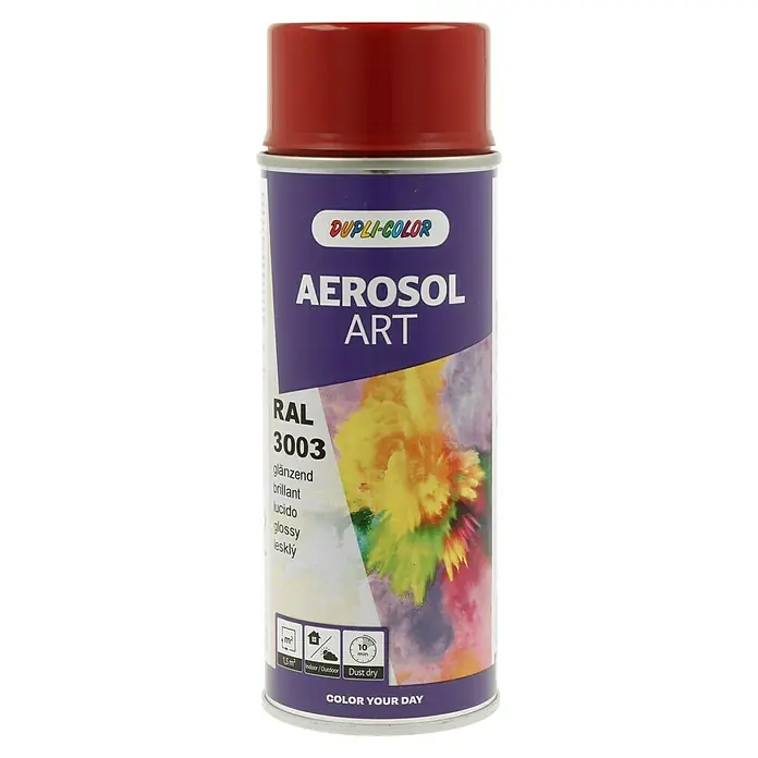 Dupli-Color Aerosol Art Sprühlack RAL 3003 - Rubinrot, Glänzend, 400 ml - Dose Dupli-Color Aerosol Art RAL 3003, glänzend, für Innen- und Außenbereiche, schnell trocknend und ideal zum kreativen Gestalten.