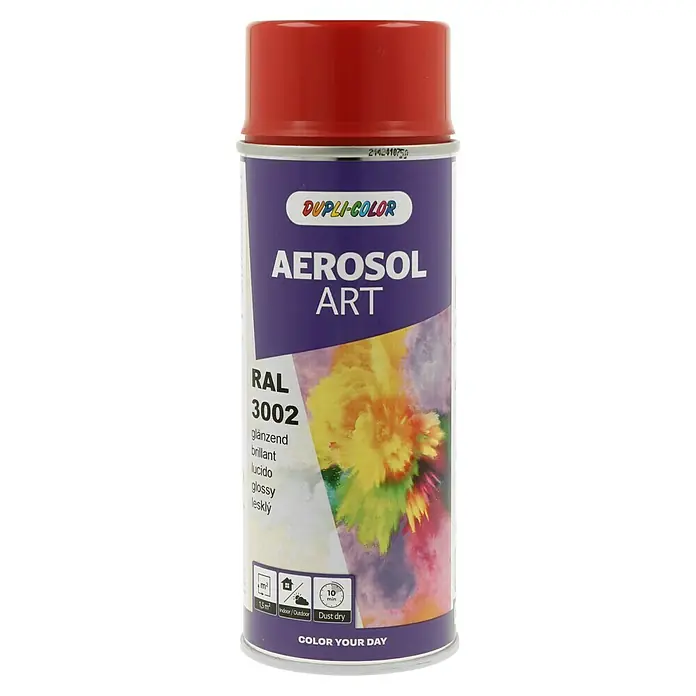 Dupli-Color Aerosol Art Sprühlack RAL 3002 - Karminrot, Glänzend, 400 ml - Eine Dose Dupli-Color Aerosol Art Sprühfarbe in RAL 3002, glänzend, für vielseitige Anwendungen im Innen- und Außenbereich.