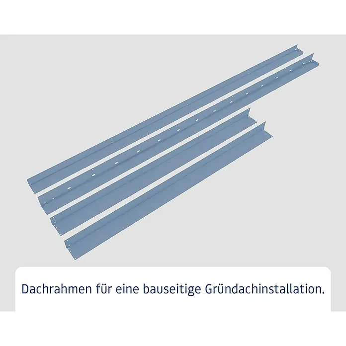 EcoStar Dachrahmen - Passend für: EcoStar Gerätehaus Euroline Trend, Blau - Blaue Metall-Dachrahmen für Gründachinstallation.