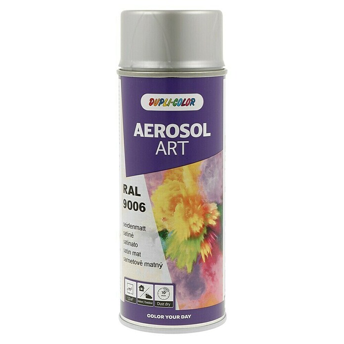 Dupli-Color Aerosol Art Sprayverf RAL 9006 (Zijdemat, 400 ml, Zilver)