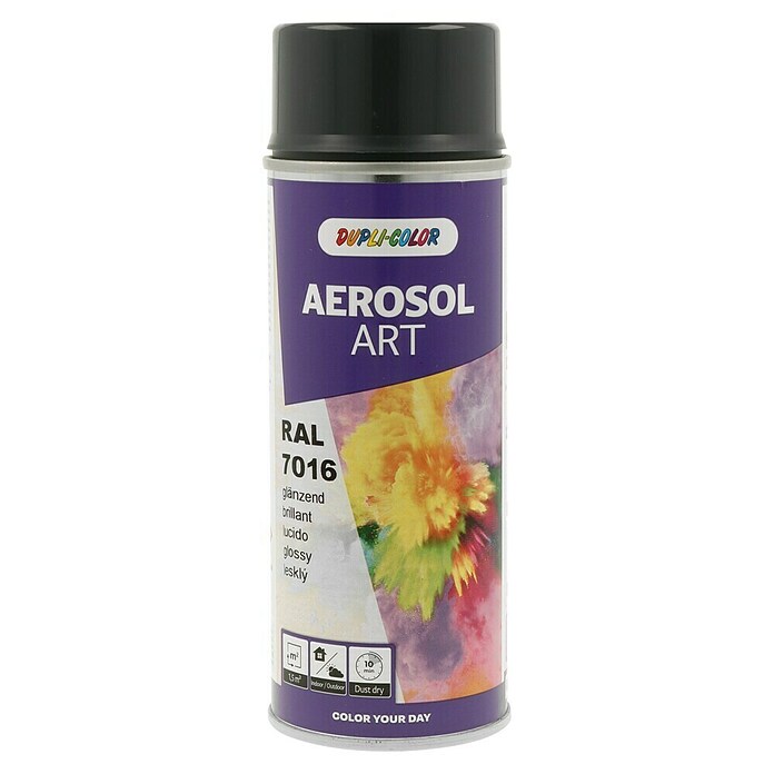 Dupli-Color Aerosol Art Sprayverf RAL 7016 (Glanzend, 400 ml, Antraciet/Grijs)