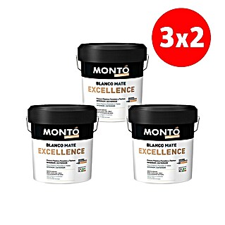 Montó Bricolovers Pintura para paredes para paredes y techos Excellence 3x2 (Blanco, Mate, 15 l)