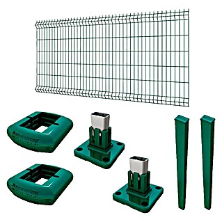 Panel de malla Eco Plus en kit (2 x 1 m, Verde, 9 pzs.)