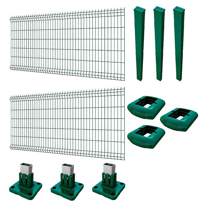Panel de malla Eco Plus en kit (2 x 1 m, Verde, 12 pzs.) | BAUHAUS