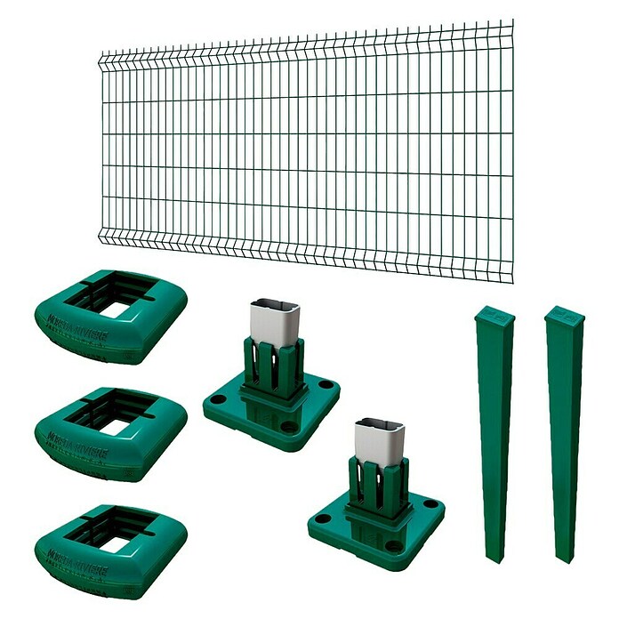 Panel de malla Eco Plus en kit (2 x 1,5 m, Verde, 11 pzs.) | BAUHAUS