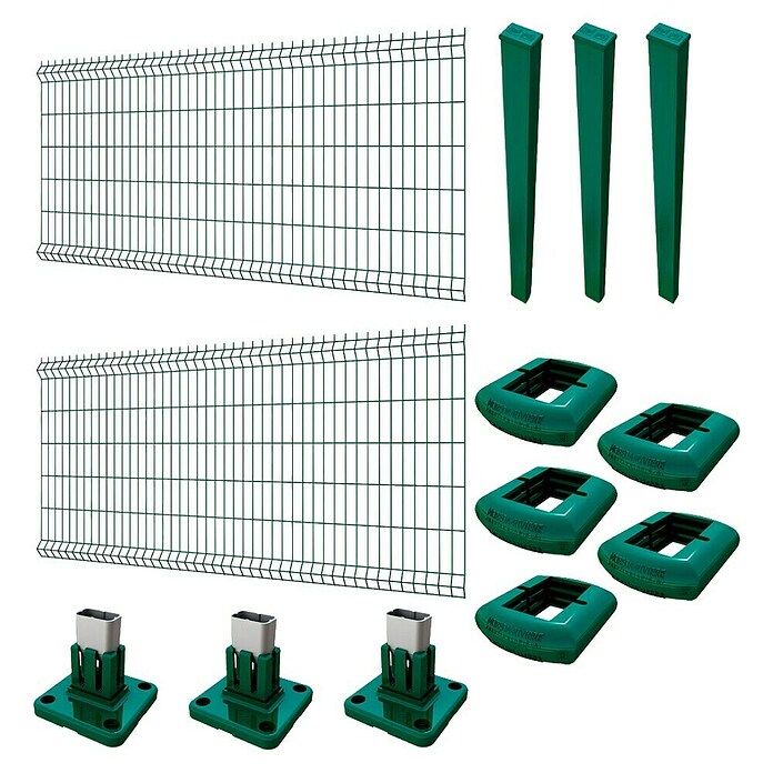 Panel de malla Eco Plus en kit (2 x 1,5 m, Verde, 18 pzs.) | BAUHAUS
