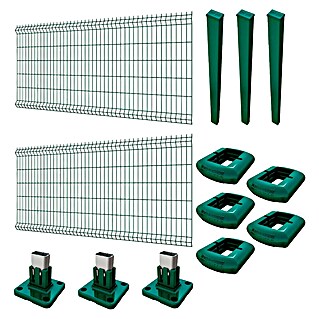 Panel de malla Eco Plus en kit (2 x 1,5 m, Verde, 18 pzs.)