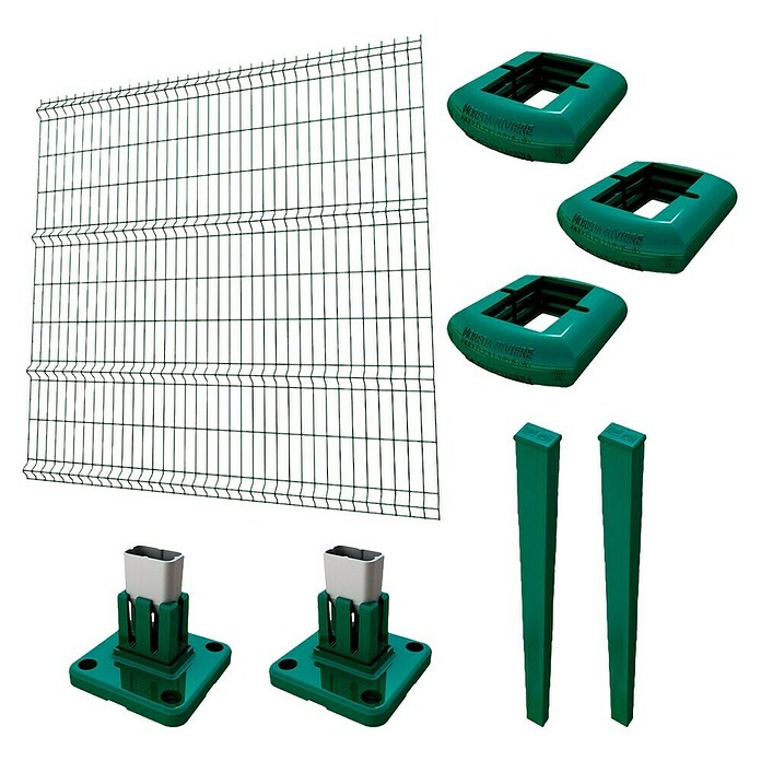 Panel de malla Eco Plus en kit (2 x 2 m, Verde, 9 pzs.) | BAUHAUS