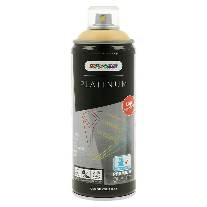 Dupli-Color Platinum Sprühlack - Pfirsichorange, Seidenmatt, 400 ml - Dose Dupli-Color Platinum Sprühlack für Deko & Kunst. Der Lack bietet höchste Deckkraft, ist schnell trocknend und für Innen- & Außen geeignet.