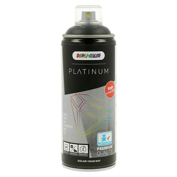 Dupli-Color Platinum Sprühlack RAL 7016 - Anthrazitgrau, Seidenmatt, 400 ml - Abbildung einer Dupli-Color Platinum Sprühfarbe. Ideal zum Dekorieren und Basteln. Schnelle Trocknung und hohe Deckkraft.