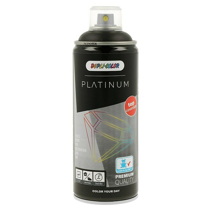 Dupli-Color Platinum Buntlack-Spray platinum RAL 9005 (Tiefschwarz, 400 ml, Seidenmatt)