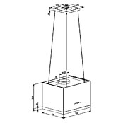 Respekta Inselhaube Centa (Breite: 50 cm, Max. Gebläseleistung Abluftbetrieb: 531,8 m³/h, Schwarz) | BAUHAUS