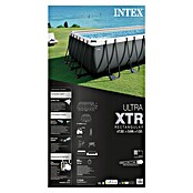 Intex Frame-Pool Ultra Quadra XTR (L x B x H: 732 x 366 x 132 cm, Dunkelgrau, 31 800 l, Krystal Clear Sandfilteranlage & Salzwassersystem QX2100) | BAUHAUS