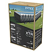 Intex Frame-Pool Ultra Quadra XTR (L x B x H: 732 x 366 x 132 cm, Dunkelgrau, 31 800 l, Krystal Clear Sandfilteranlage & Salzwassersystem QX2100) | BAUHAUS