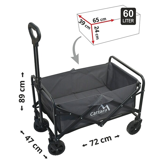 Sklopiva kolica Trogir Piccolo  (Boja: Tamno siva, Opteretivost: 50 kg) | BAUHAUS
