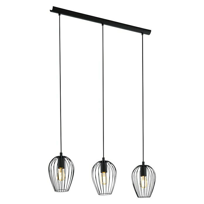 Eglo Newtown Viseća svjetiljka (Crna, Visina: 110 cm, 3 x 60 W, E27, S 3 žarulje)