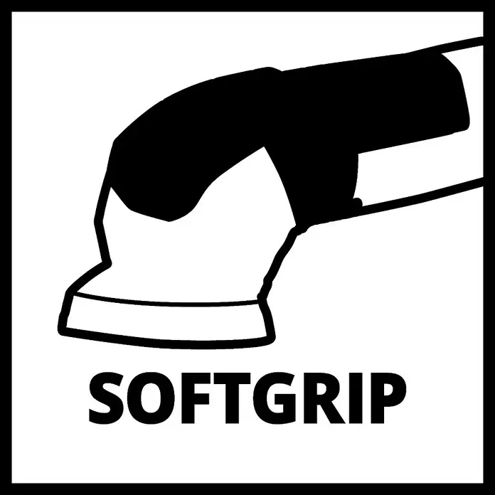 Einhell Expert Elektro-Deltaschleifer TC-DS 20 E - 200 W, 12.000 U/min - 22.000 U/min, Länge Schleifplatte: 90 mm - Symbol für Softgrip-Produktmerkmale, das einen komfortablen, weichen Griff für verbesserte Benutzerfreundlichkeit und Kontrolle verspricht.