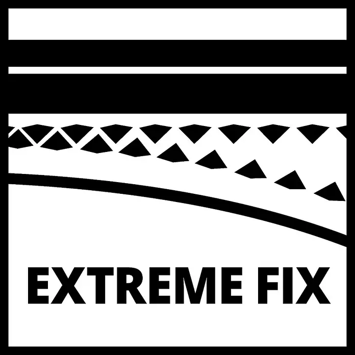 Einhell Expert Elektro-Deltaschleifer TC-DS 20 E - 200 W, 12.000 U/min - 22.000 U/min, Länge Schleifplatte: 90 mm - Das Bild zeigt eine Nahaufnahme des Produkts "EXTREME FIX", möglicherweise ein Klebstoff oder ein Reparaturmittel. Die Verpackung ist schlicht in Schwarz und Weiß gehalten.