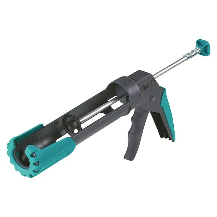 Wolfcraft Pistola de silicona MG 200 - Apto para: Silicona y cartuchos - Pistola de calafateo Wolfcraft para cartuchos con mango ergonómico y construcción robusta, ideal para trabajos de silicona y acrílico precisos.