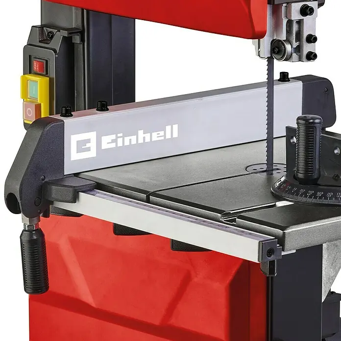 Einhell Expert Bandsäge TC-SB 245 L - 400 W, Leerlaufdrehzahl: 1.450 U/min, Sägebandlänge: 1.712 mm - Detailaufnahme einer Einhell Bandsäge, die die Präzision und Funktionalität des Werkzeugs hervorhebt.