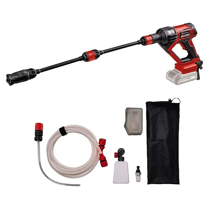 Einhell Power X-Change 18V Akku-Druckreiniger Hypresso 18/24-1 - 18 V, Ohne Akku, Max. Druck: 24 bar - Einhell Akku-Hochdruckreiniger HYPRESSO 18/24, ein kabelloses Gerät für flexible Reinigungsarbeiten im Außenbereich mit Zubehör.