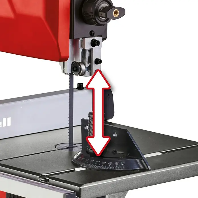 Einhell Expert Bandsäge TC-SB 245 L - 400 W, Leerlaufdrehzahl: 1.450 U/min, Sägebandlänge: 1.712 mm - Die Bandsäge mit dem verstellbaren Sägeband und dem verstellbaren Winkelanschlag für präzise Schnitte in verschiedenen Winkeln.