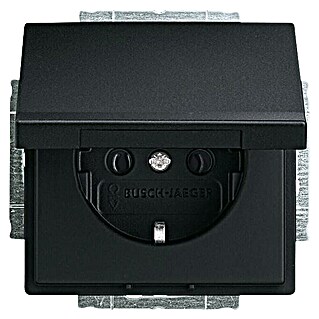 Busch-Jaeger Future Linear Klappdeckelsteckdose 20 EUK-885 (Schwarz matt, 16 A, IP20)