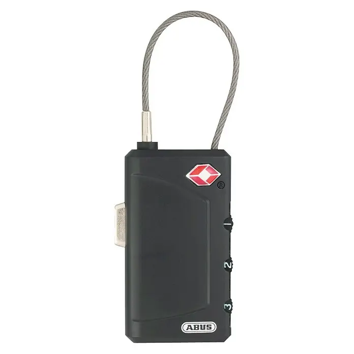 Abus Candado con combinación 148TSA - An x Al: 30 x 96 mm, Número de dígitos en combinación: 3 ud. - Candado de combinación Abus con cable de acero para equipaje, ideal para viajes y almacenamiento seguro.